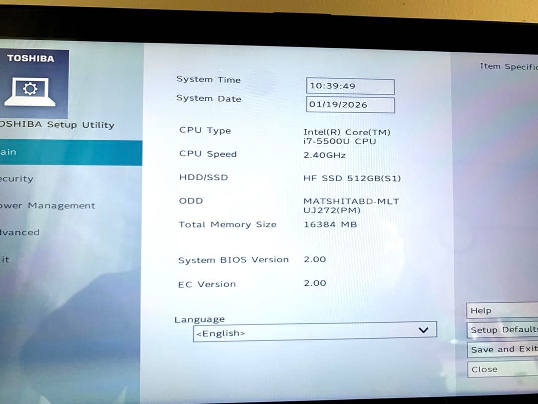 東芝タッチパネル i7\16/新品SSD480GB office2024