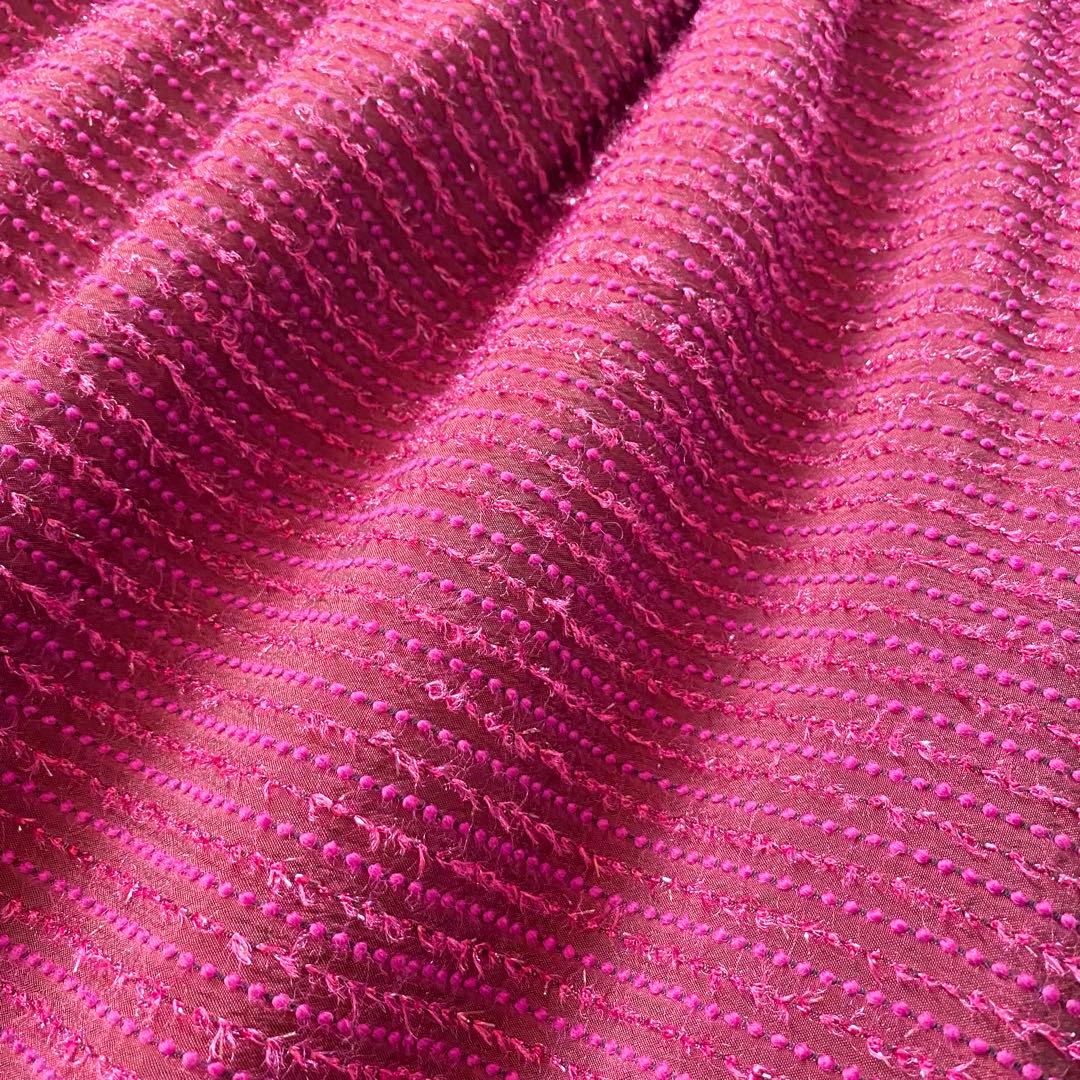 極美品✨Rene TISSUE社製 高級フレアワンピース リボン ワインレッド