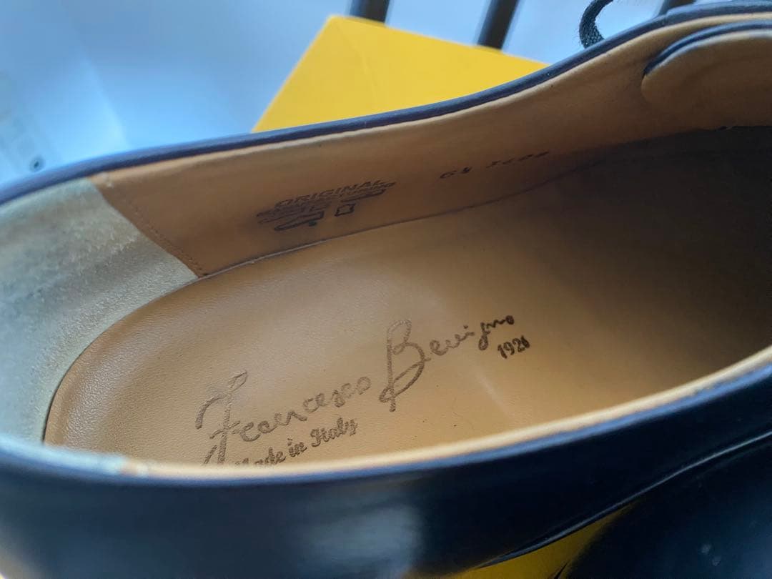 未使用フランチェスコベニーニョ内羽根ストレートチップ黒6.5 25.5〜26cm