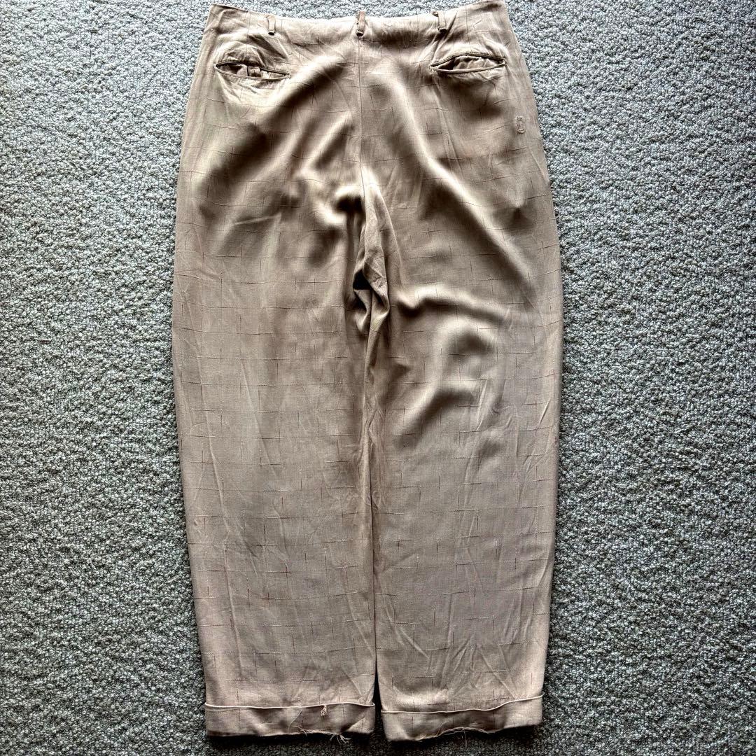 【50s】 レーヨンギャバジン スラックス カスリ スペシャル ギャバスラ