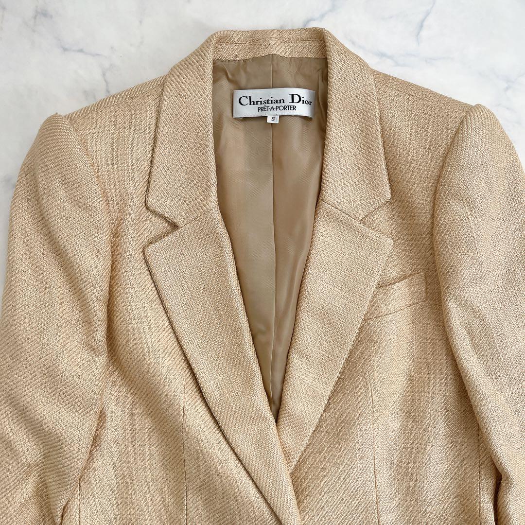 美品 クリスチャンディオール テーラードジャケット シルク100%