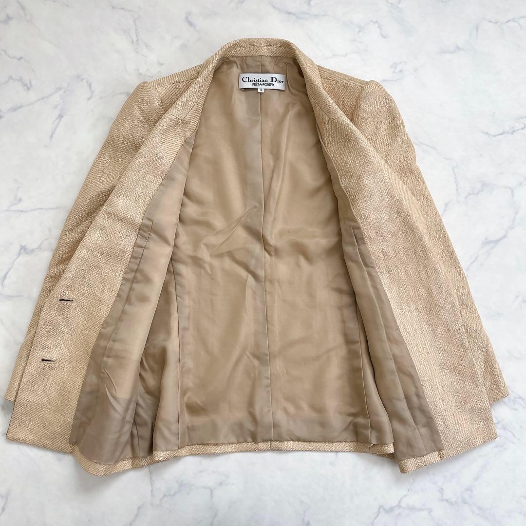 美品 クリスチャンディオール テーラードジャケット シルク100%
