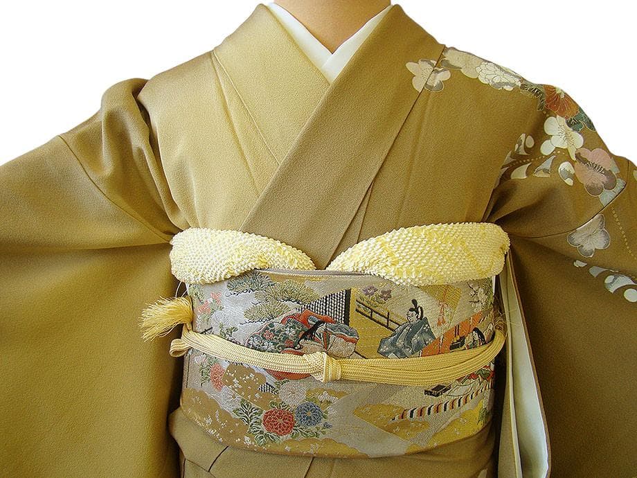 極上縮緬地 附下げ・訪問着＆袋帯・帯〆・帯揚げセット（正絹）未使用 HH2265