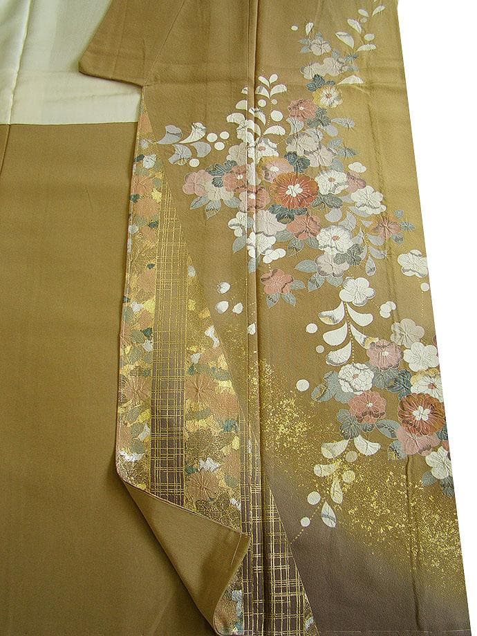 極上縮緬地 附下げ・訪問着＆袋帯・帯〆・帯揚げセット（正絹）未使用 HH2265