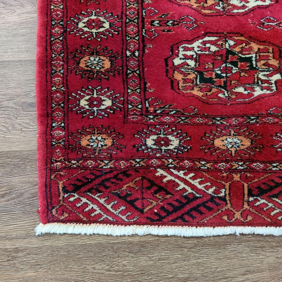 ヴィンテージラグ　パキスタン　トライバルラグ　手織り絨毯　ウール　コットン