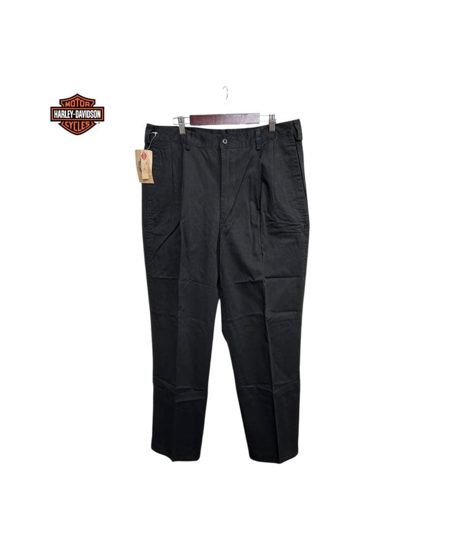 ハーレーダビッドソン 90s 未使用 デッドストック 2タック ワイドパンツ