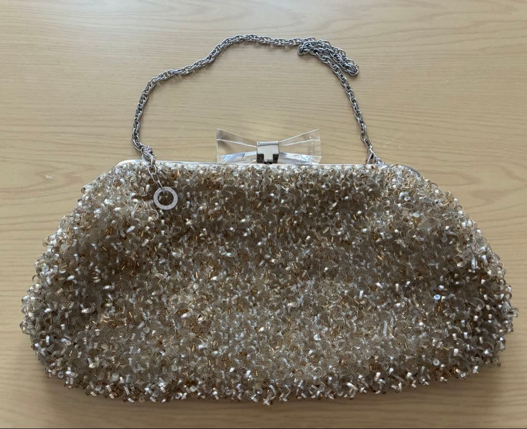 アンテプリマ　ワイヤーバッグ　がま口 ゴールド