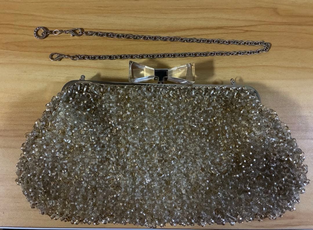 アンテプリマ　ワイヤーバッグ　がま口 ゴールド