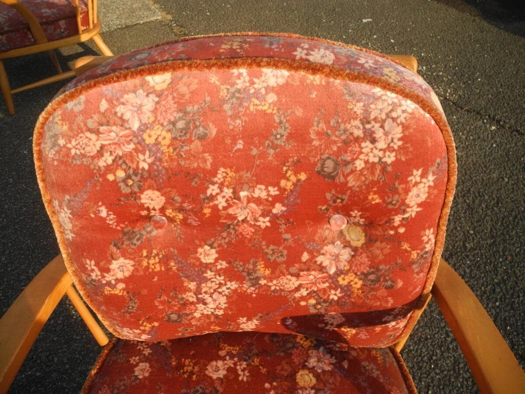 こ*う様 C15３）キツツキマークの飛騨産業　アームチェア／旧ロゴ　ヴィンテージ