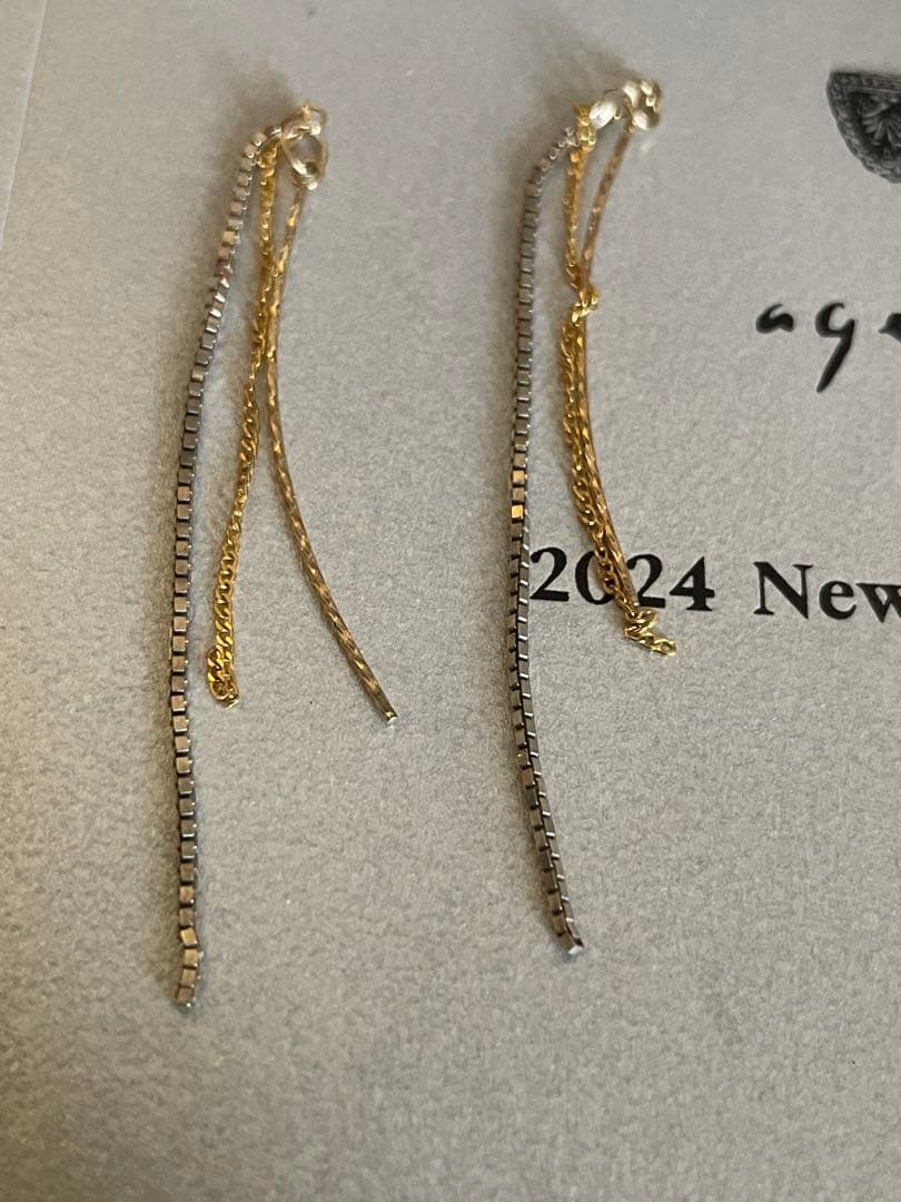 agete K10 SV コンビ ピアスチャーム