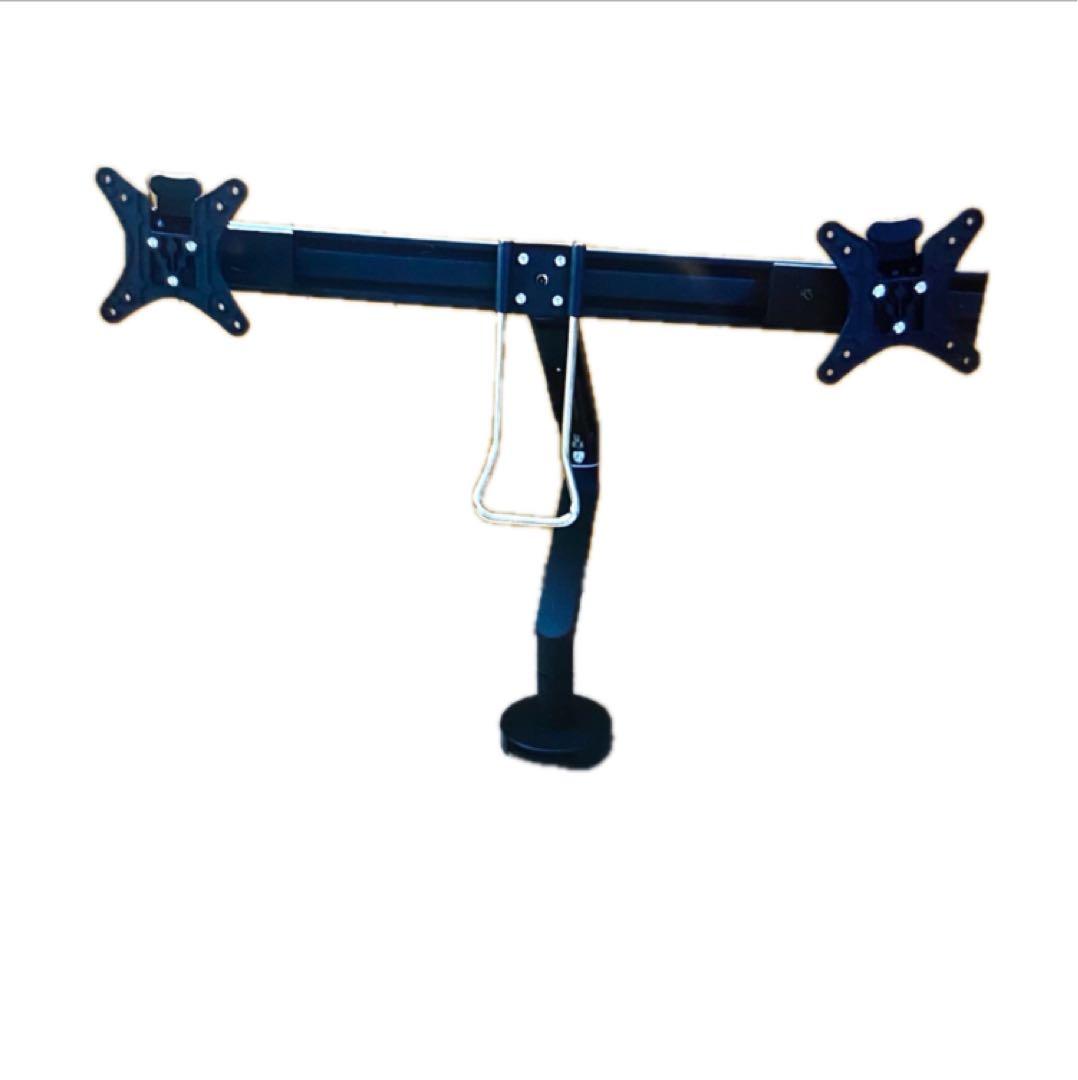 デュアルモニターアーム ブラック2画面