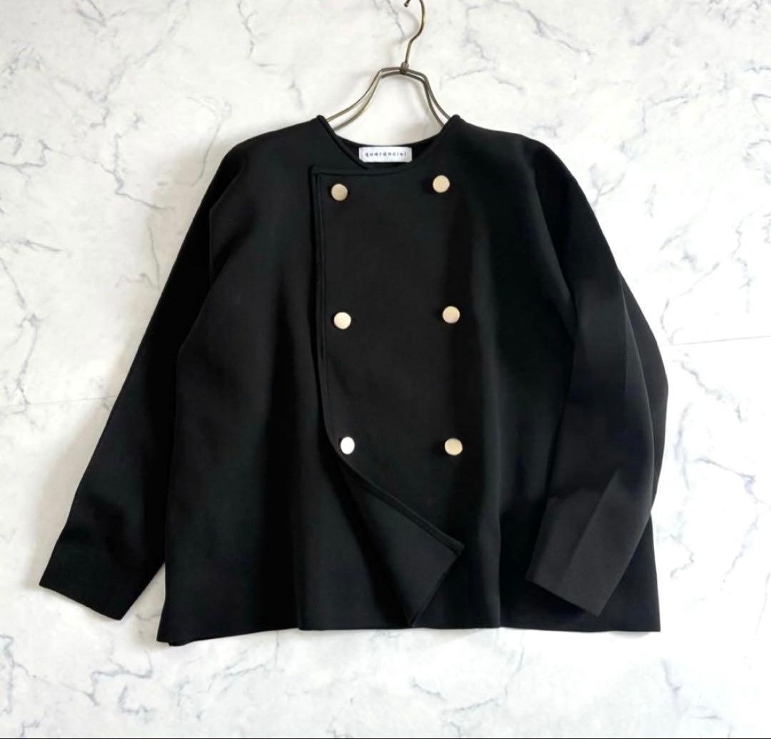 quarancielシップス 美品 金ボタン ノーカラージャケット