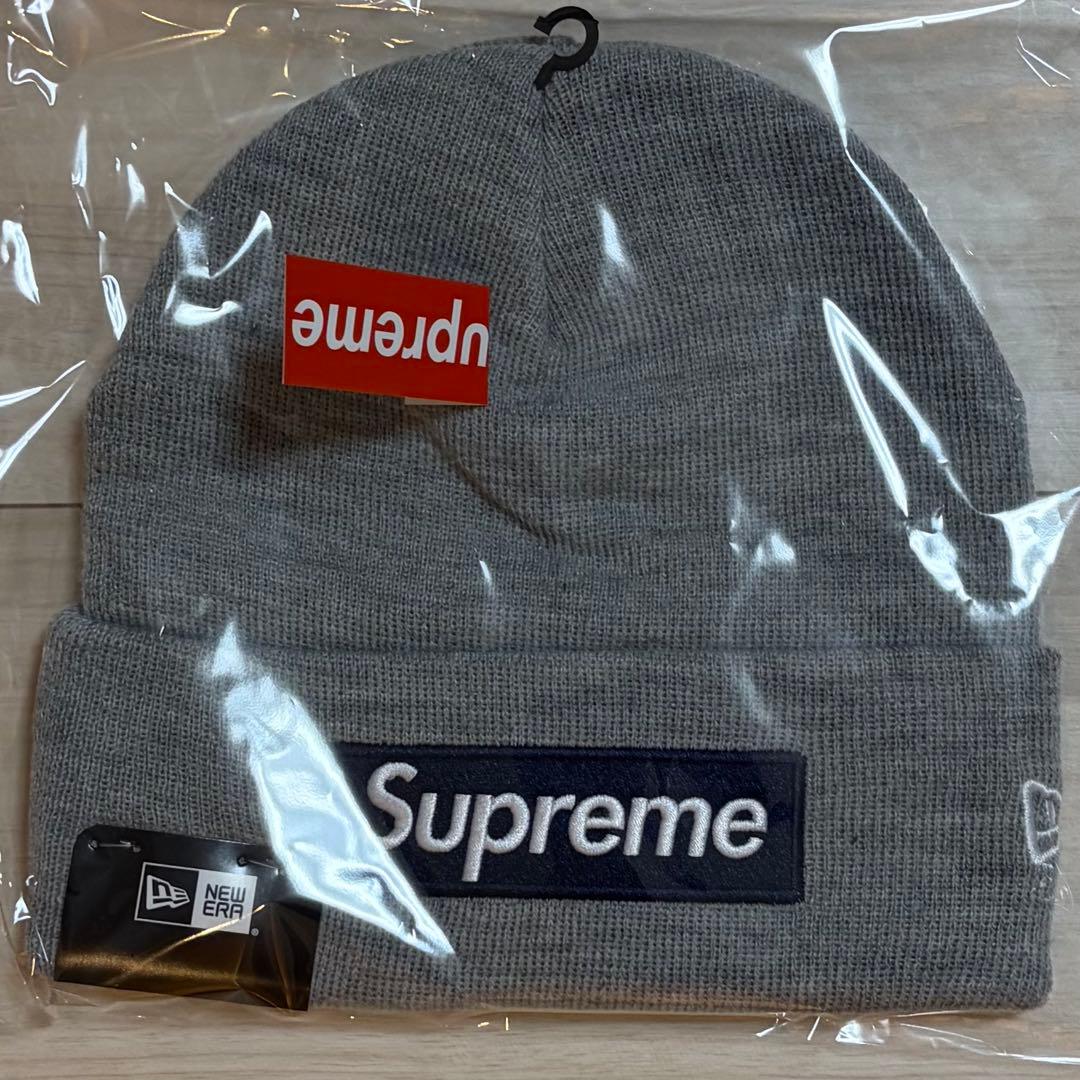 Supreme x New Era Box Logo Beanie Grey 灰