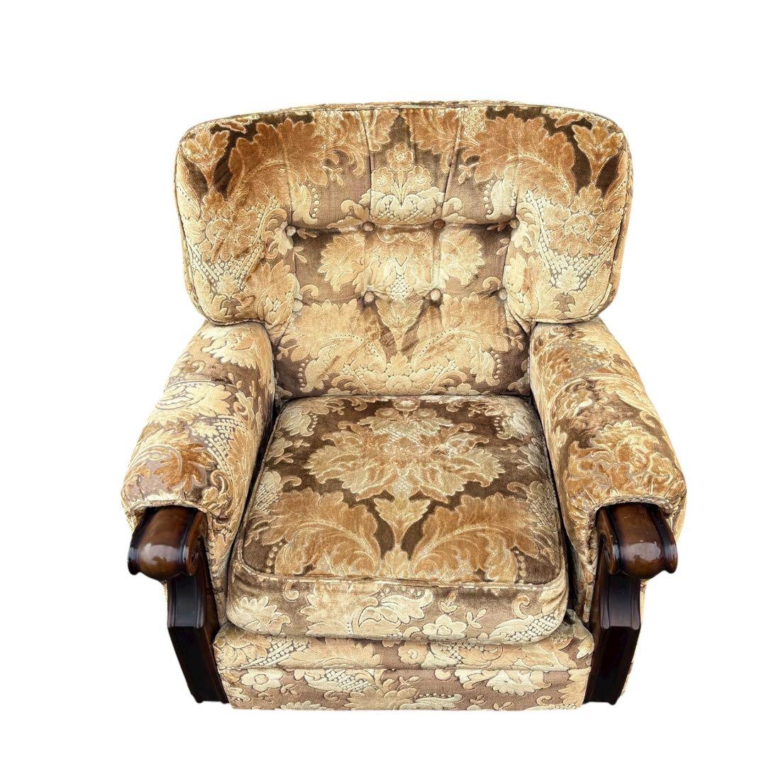 オールドカリモク 1人掛けソファ 金華山　昭和レトロ　ヴィンテージ