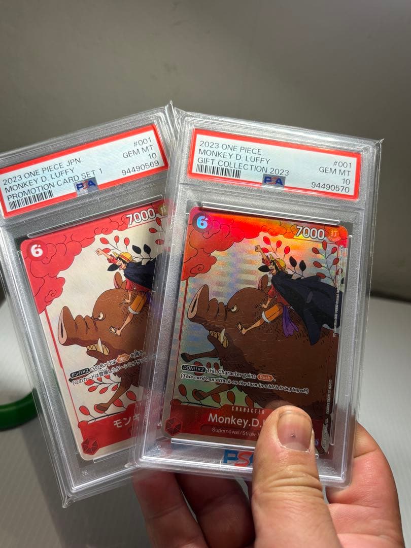 ルフィ　psa10 連番　二枚セット　花札　英語　ギフトコレクション　美品