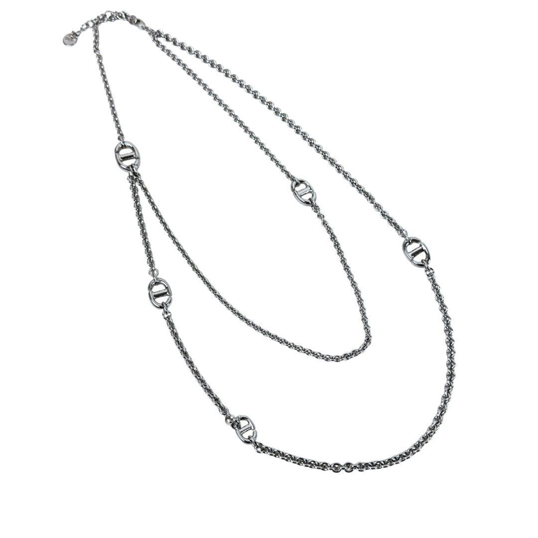 Christian Dior ダブルチェーンネックレス CD NECKLACE