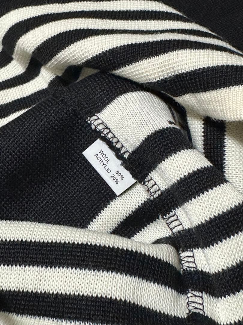 CHANELシャネル ヴィンテージ ボーダー トップス ブラック ホワイト90s