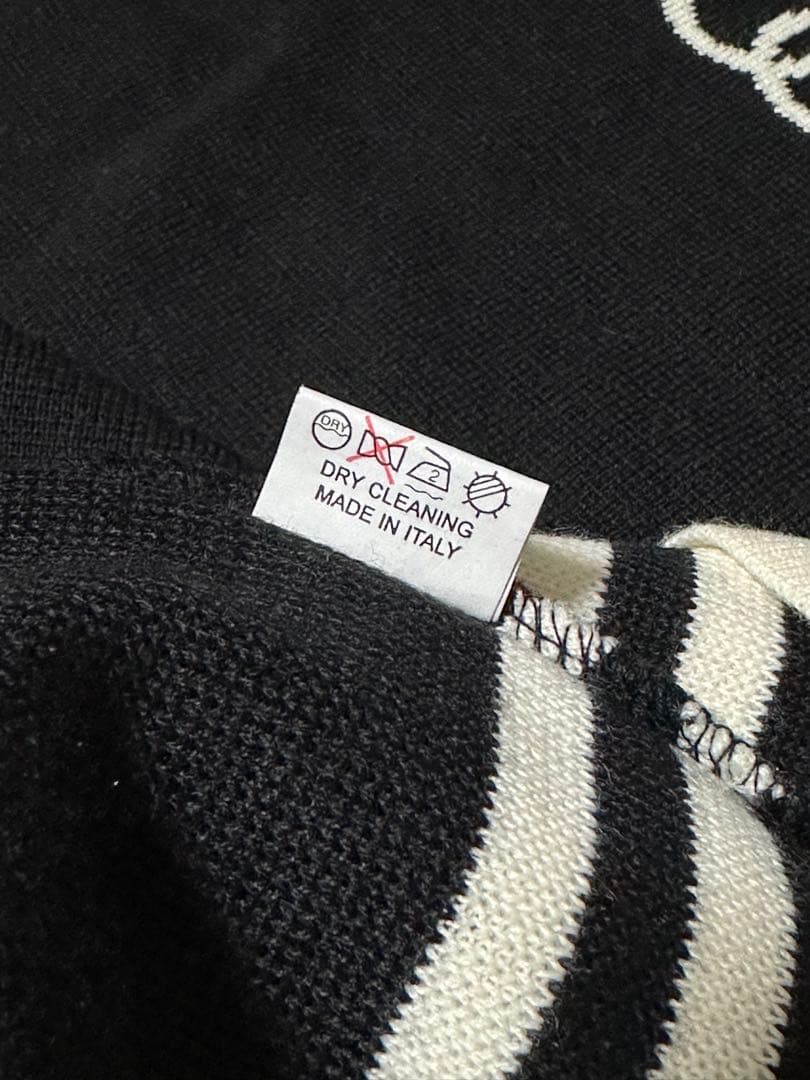 CHANELシャネル ヴィンテージ ボーダー トップス ブラック ホワイト90s