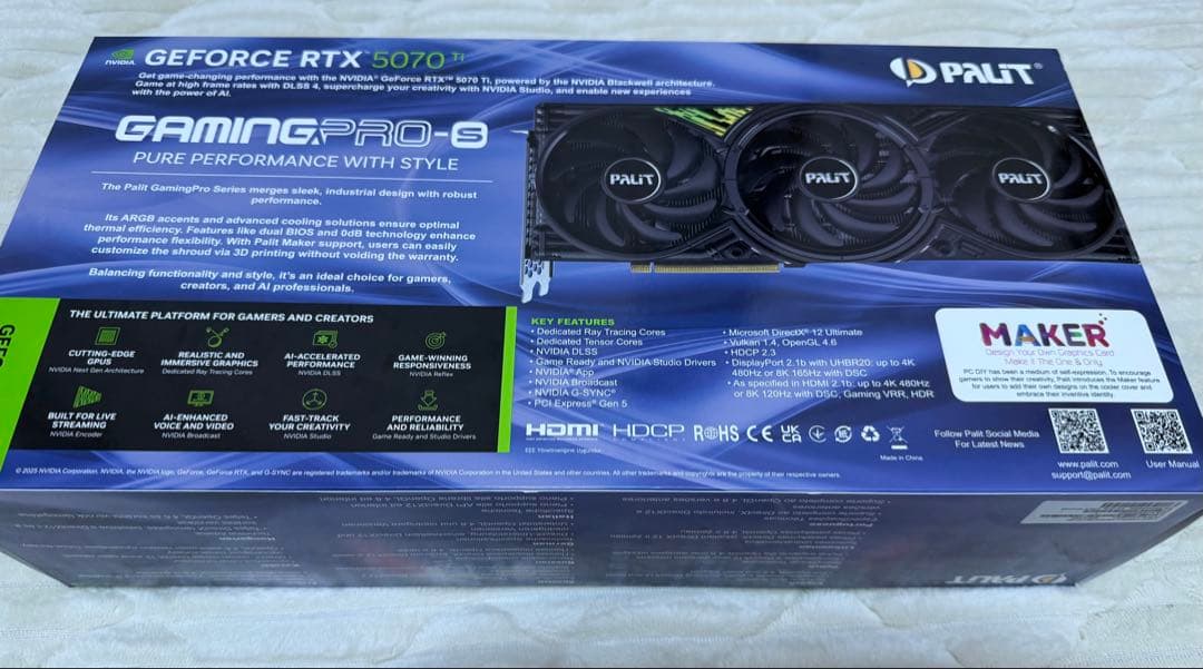（美品）PALIT GEFORCE RTX 5070Ti 16GB