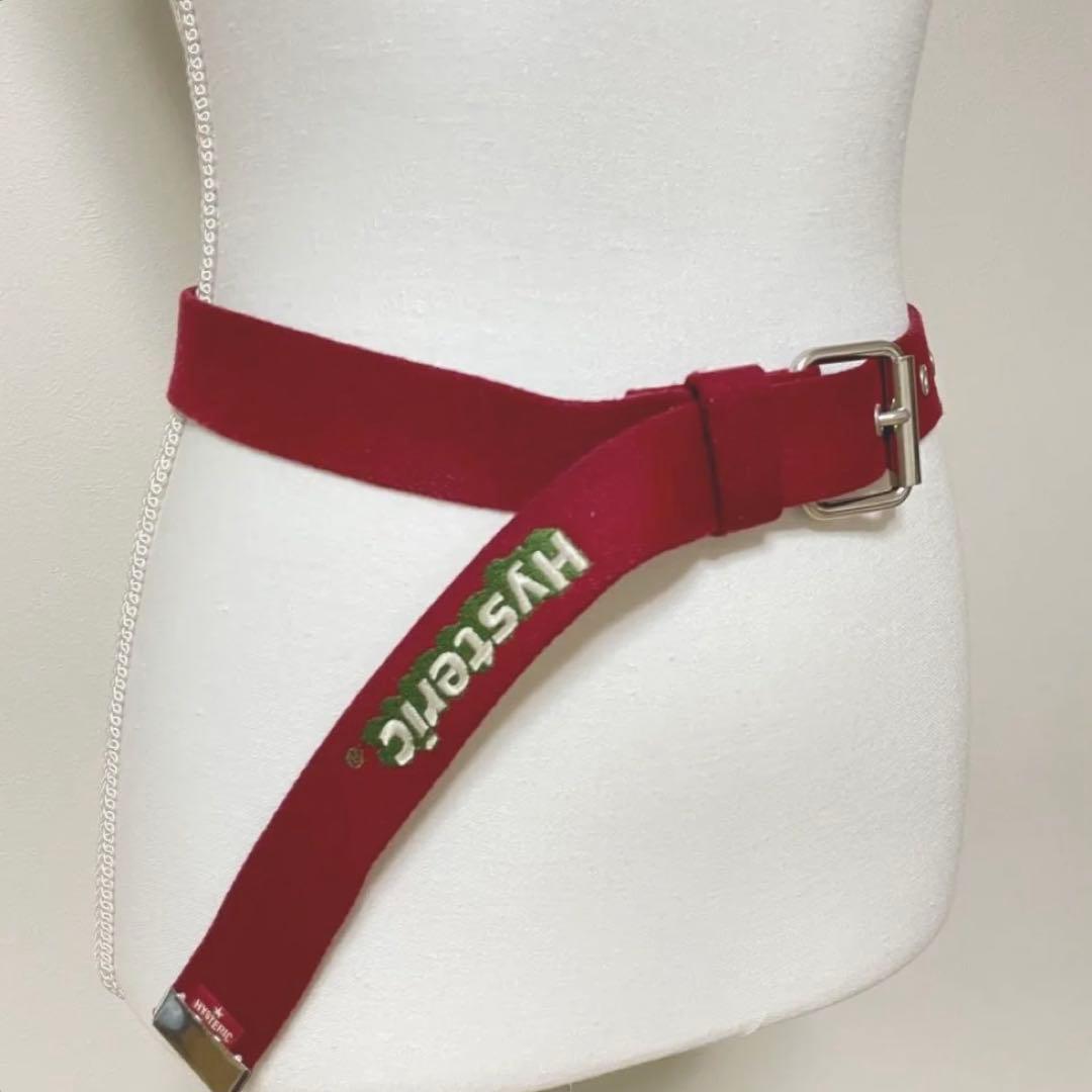 【希少】刺繍　Hysteric バーガンディ ベルト