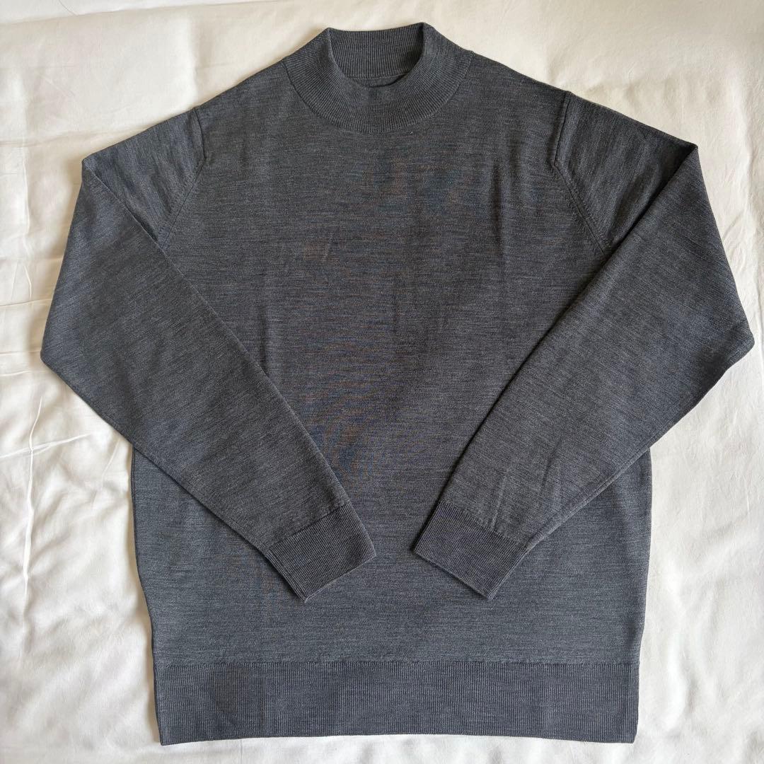 ジョンスメドレー 30G モックネック S グレー