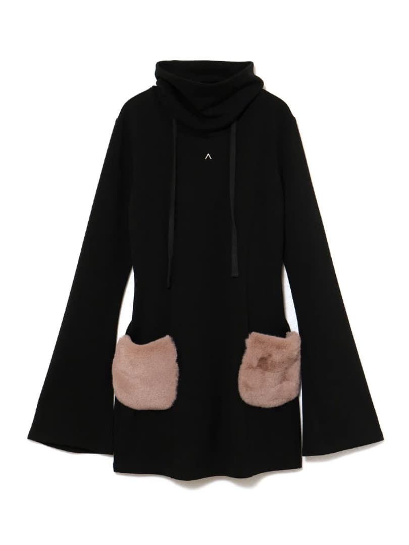 アンドマリー ANDMARY Fur pocket mini dress ワンピ