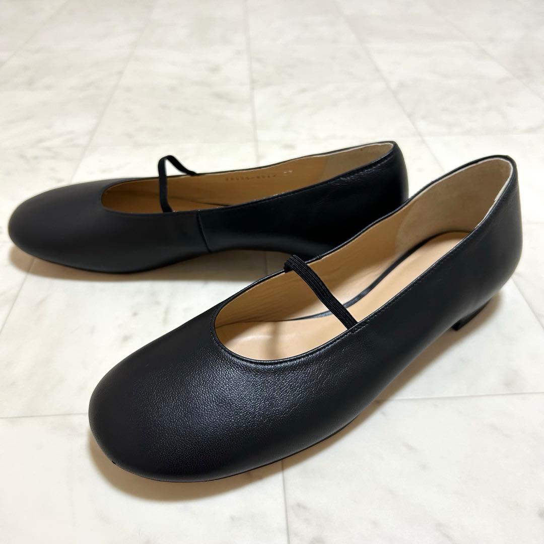 美品✨CLANE フラットシューズ オブリークトゥ ブラック 37