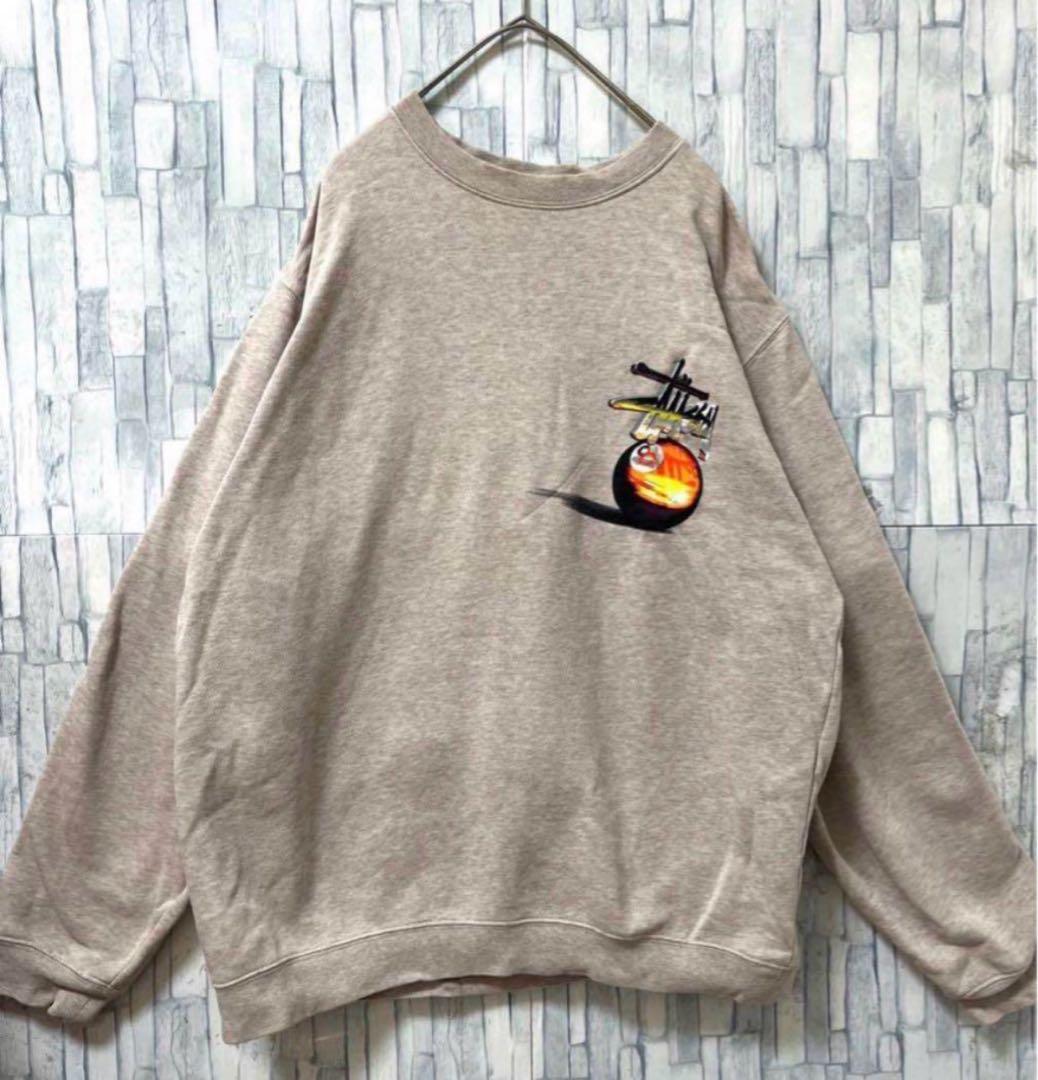 ステューシー 8ボール トレーナー スウェット ベージュ L 太アーム 00s