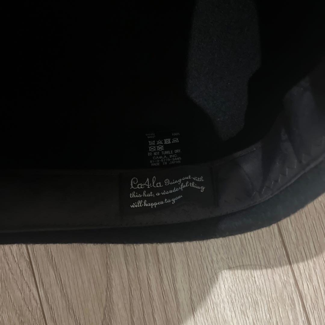 カシラ　ブラック ウール キャスケット