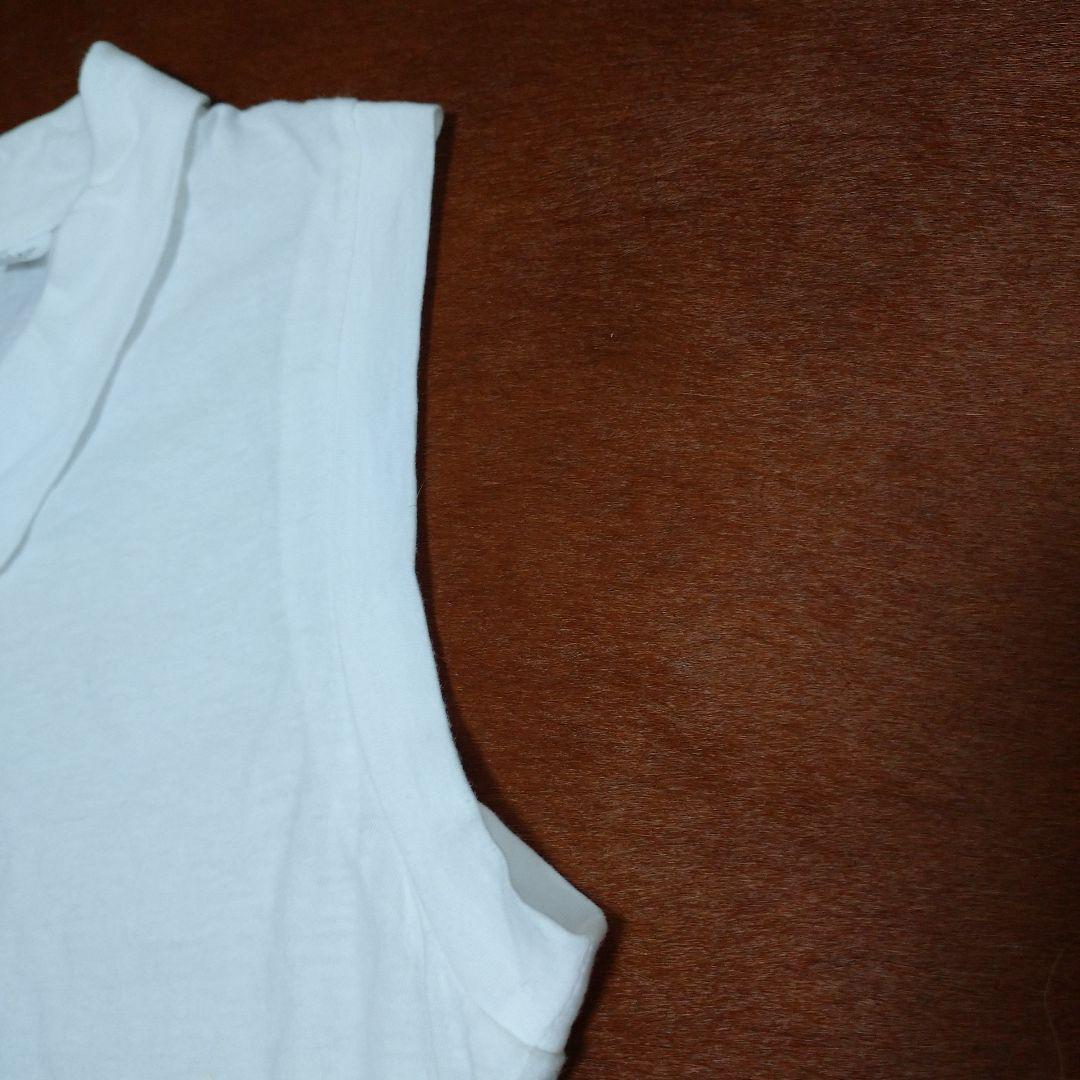 Y'sレディース襟付きバックプリントノースリーブ