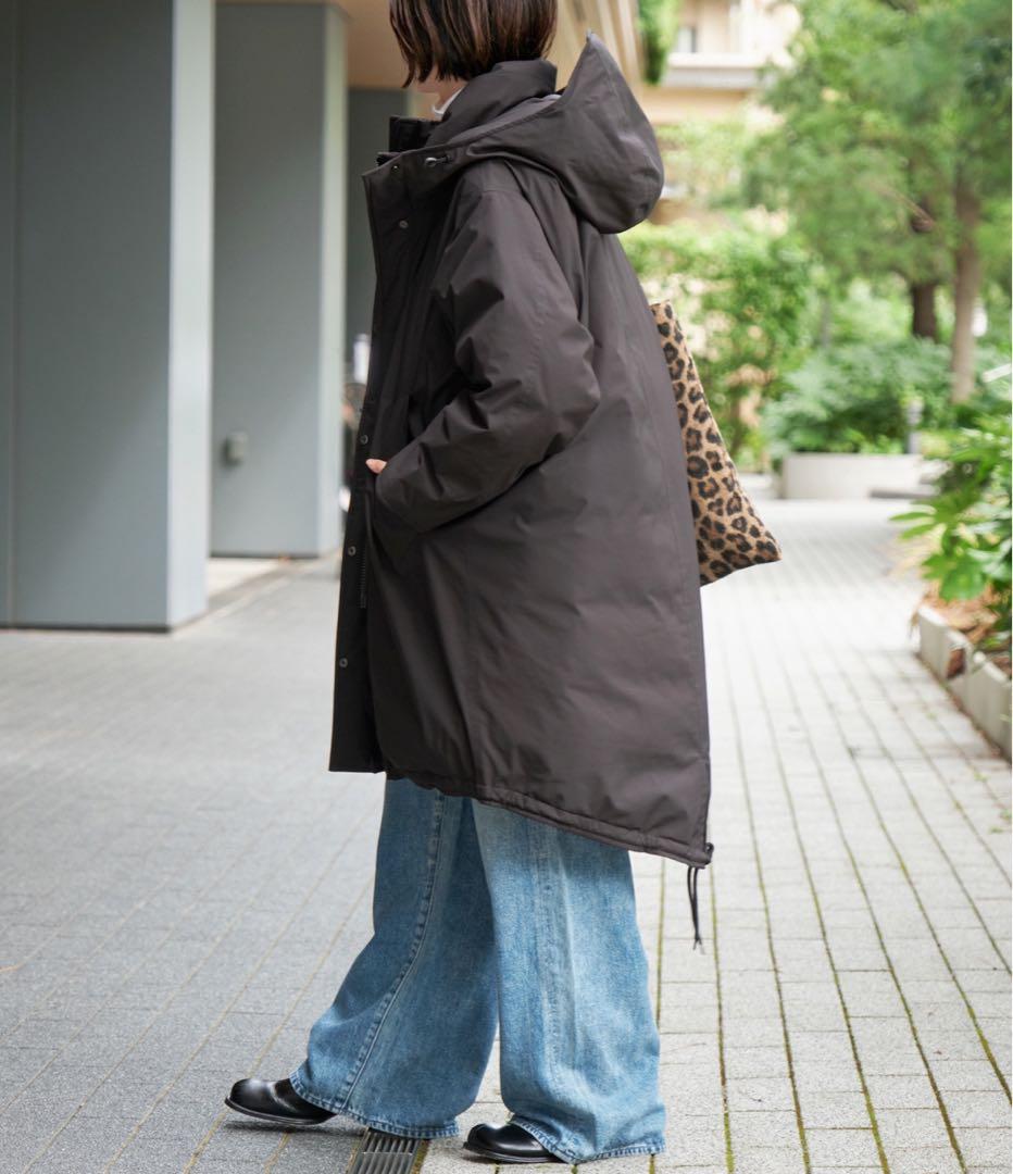 【美品】スピック＆スパン 撥水フーデッドダウンコート サイズ３６／黒