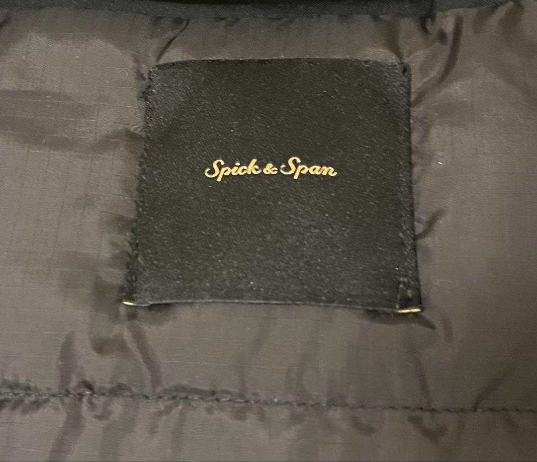 【美品】スピック＆スパン 撥水フーデッドダウンコート サイズ３６／黒