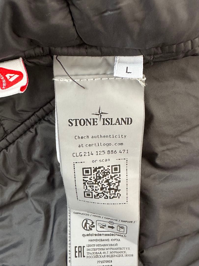 ストーンアイランドSTONE ナイロンメタル中綿モッズコート黒Ｌ