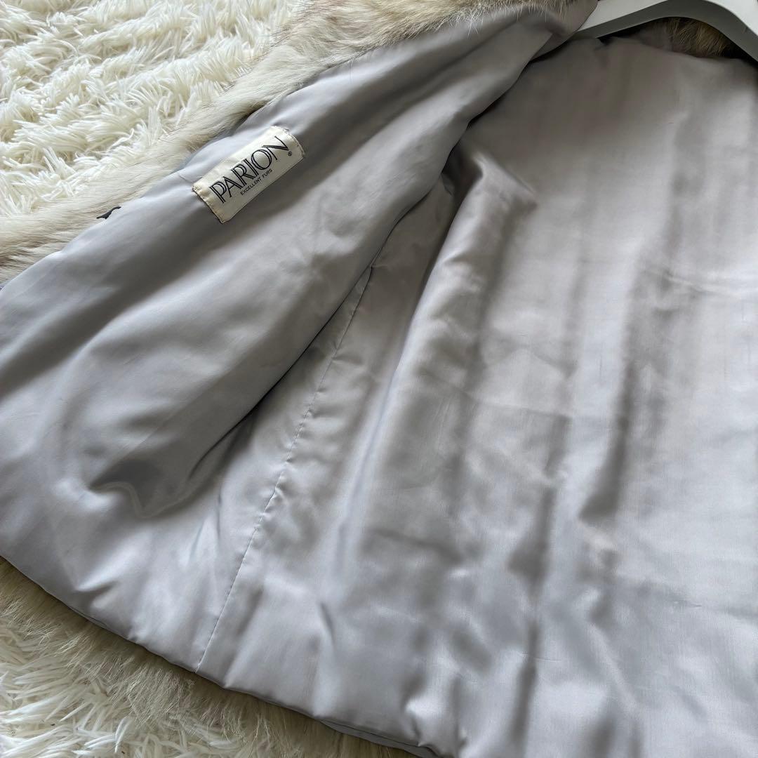 襟ボリューム◎ パリオン　毛皮　Lサイズ相当　リアルファー　ジャケット　大きめ