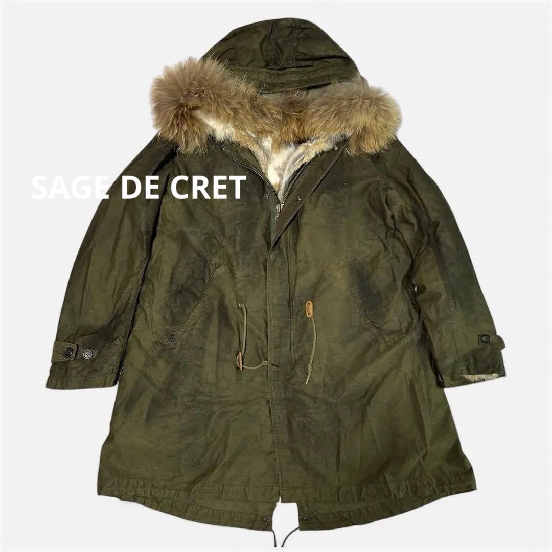 SAGE DE CRET サージュデクレ　モッズコート　ファー付き　着脱可能　M