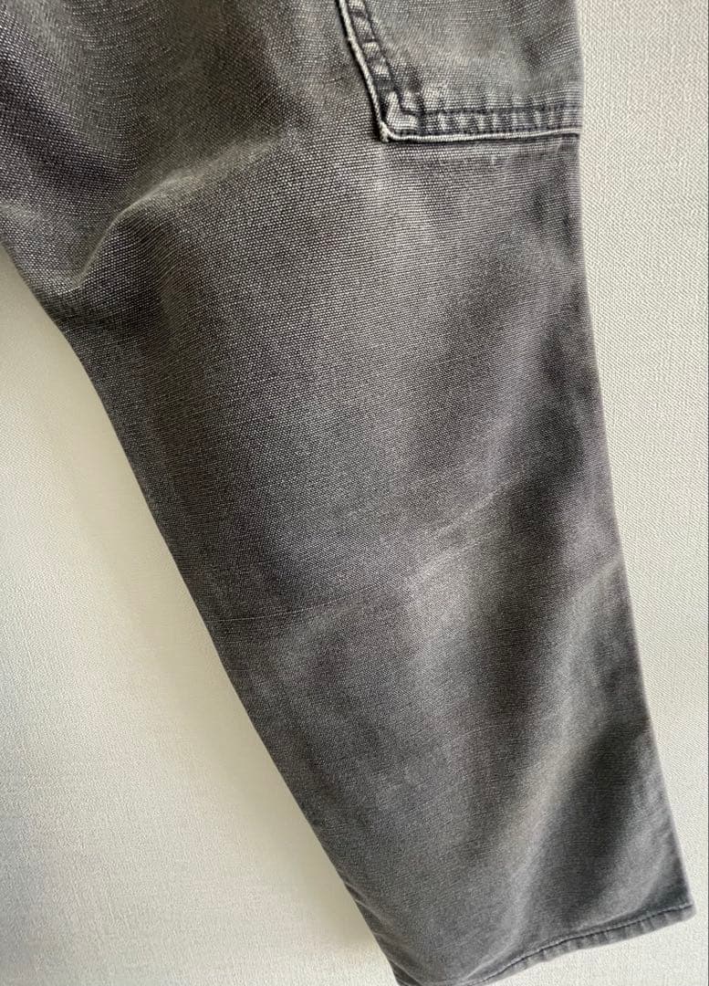 90sカーハートUSA製carharttダブルニー黒ワークパンツダック地フェード