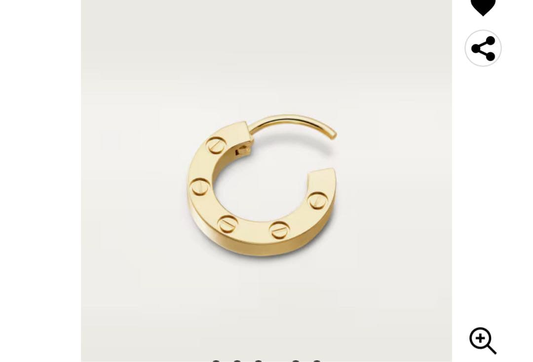 LOVE SINGLE HOOP EARRING ゴールド