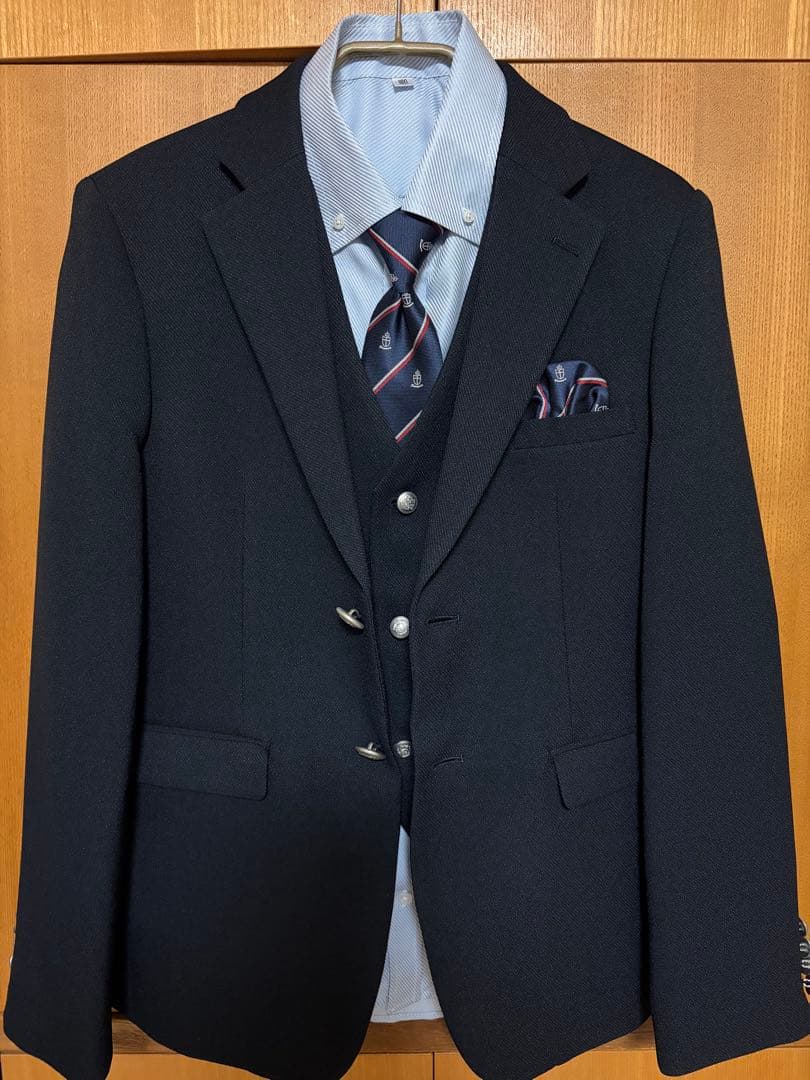 卒業式　男の子　ネイビー スーツ　160