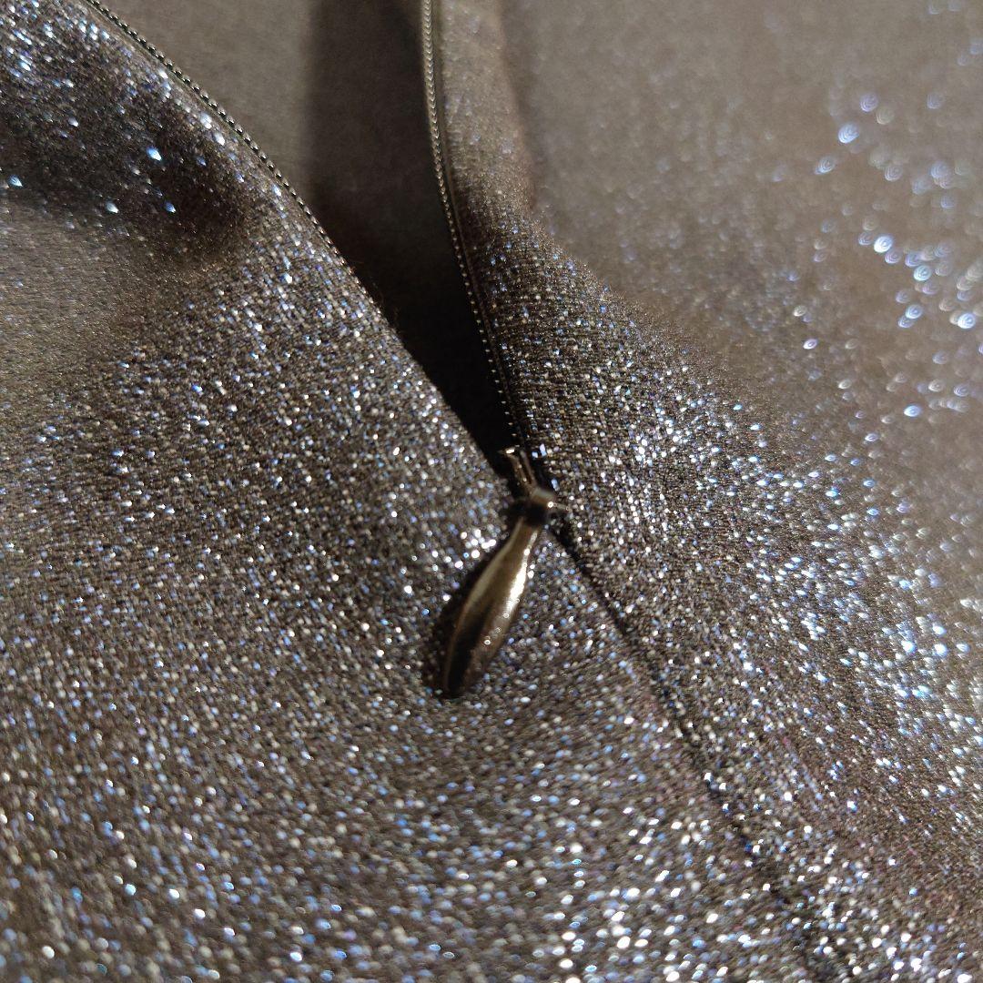 ランバンsize10/140サイズ　フレアカットワンピースドレス　青　キラキラ