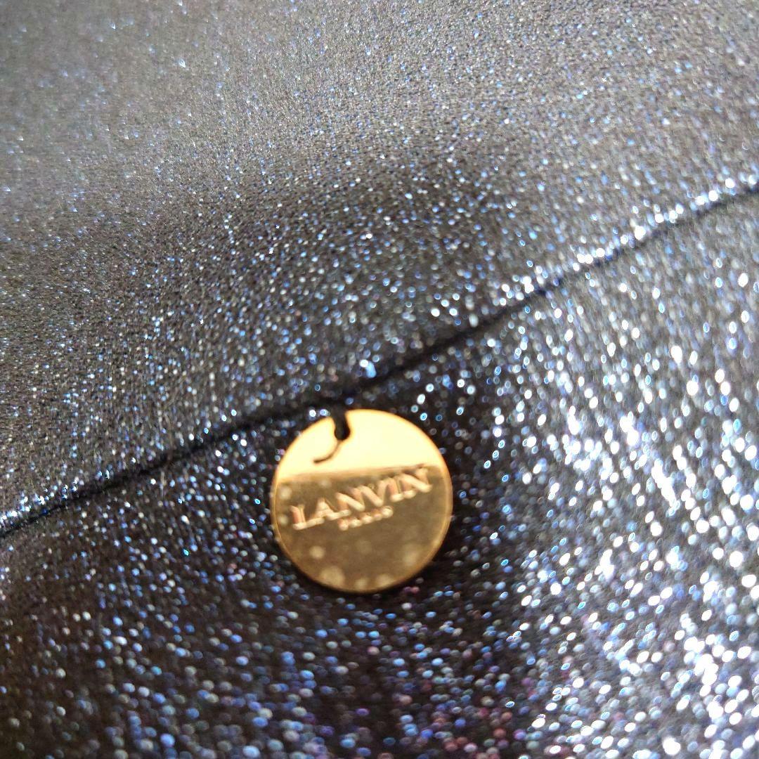 ランバンsize10/140サイズ　フレアカットワンピースドレス　青　キラキラ