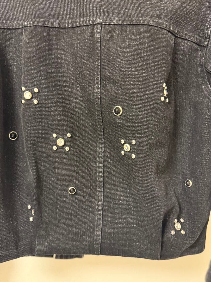 TANAKA ブラックデニムジャケット ビジュー装飾