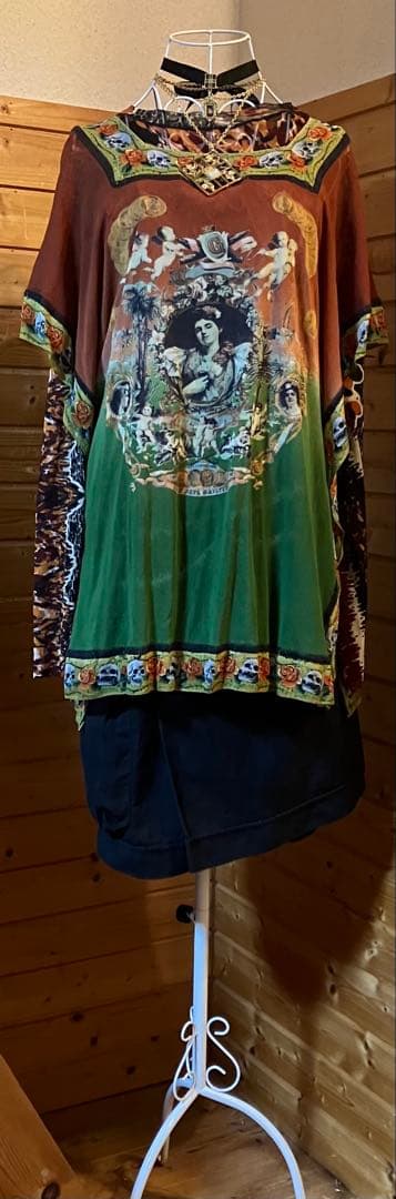 【希少】ジャンポールゴルチエ『90s』膝丈スカートパンツ　ブラック