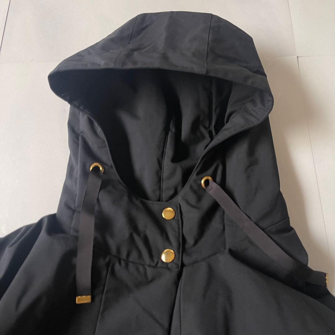 美品 ルルウィルビー アルアバイル 中綿ケープコート ポンチョ 定価82500円