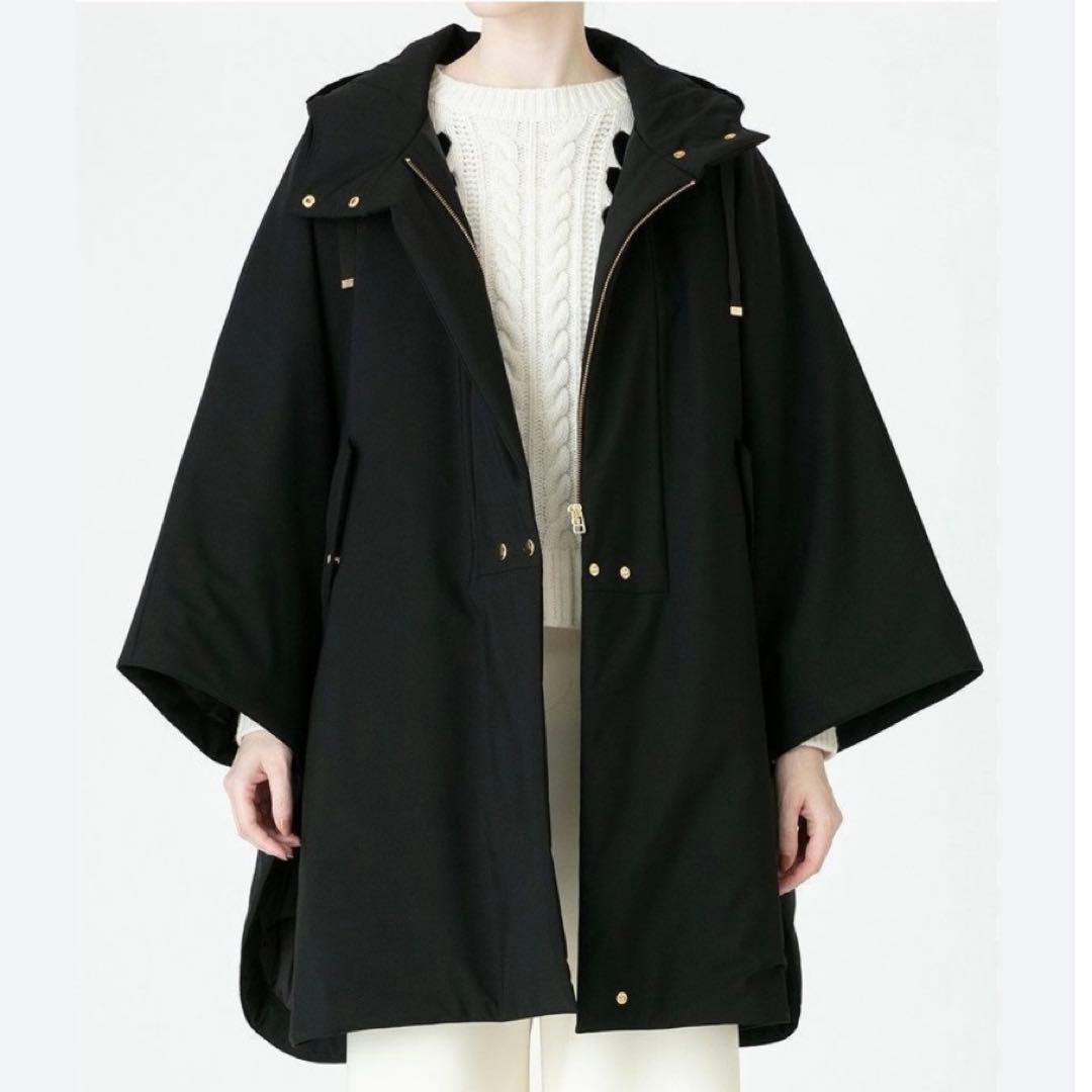 美品 ルルウィルビー アルアバイル 中綿ケープコート ポンチョ 定価82500円