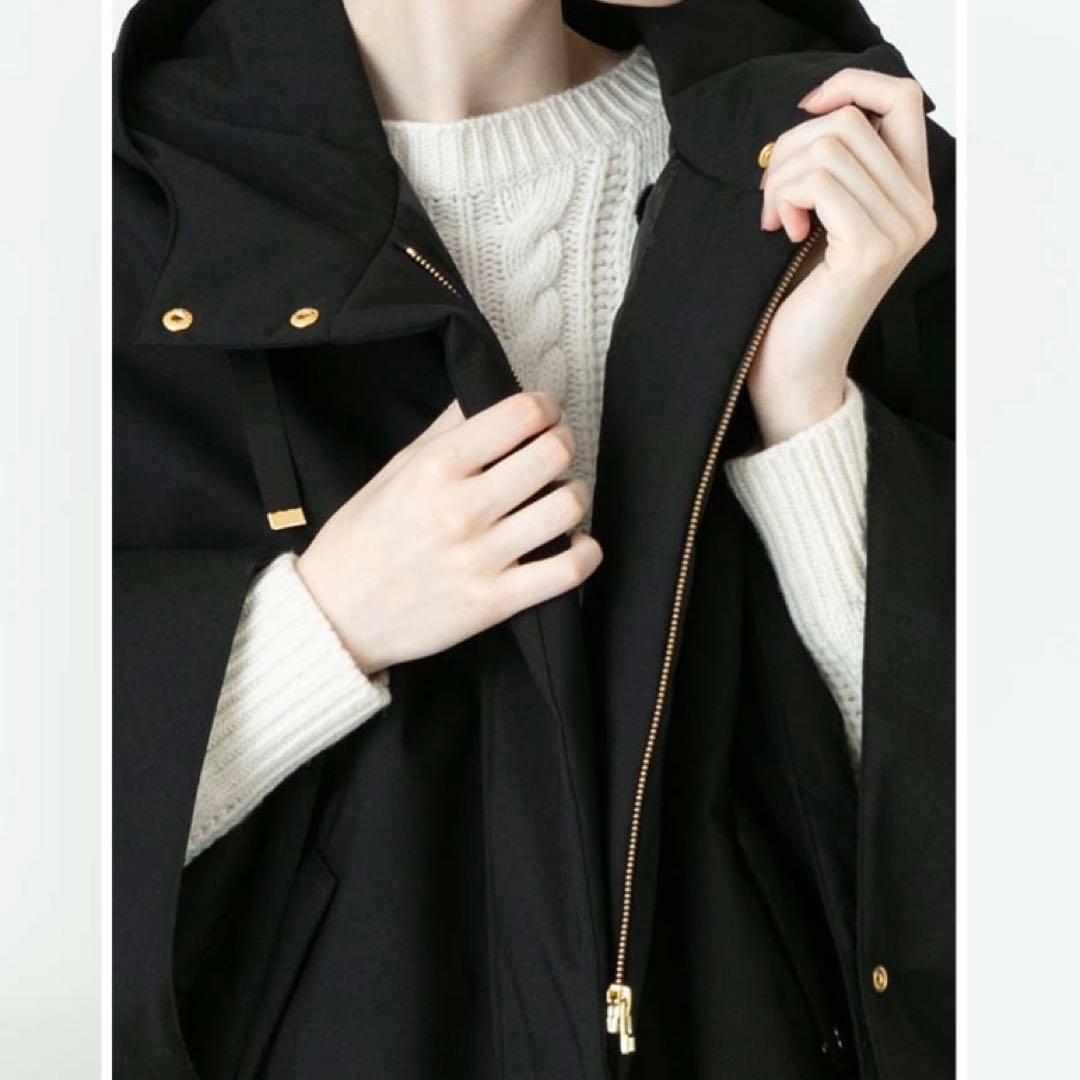 美品 ルルウィルビー アルアバイル 中綿ケープコート ポンチョ 定価82500円