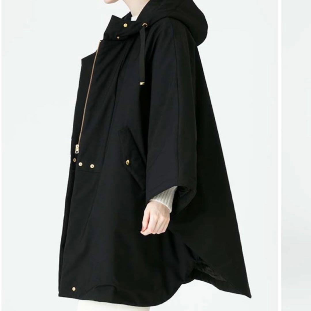 美品 ルルウィルビー アルアバイル 中綿ケープコート ポンチョ 定価82500円