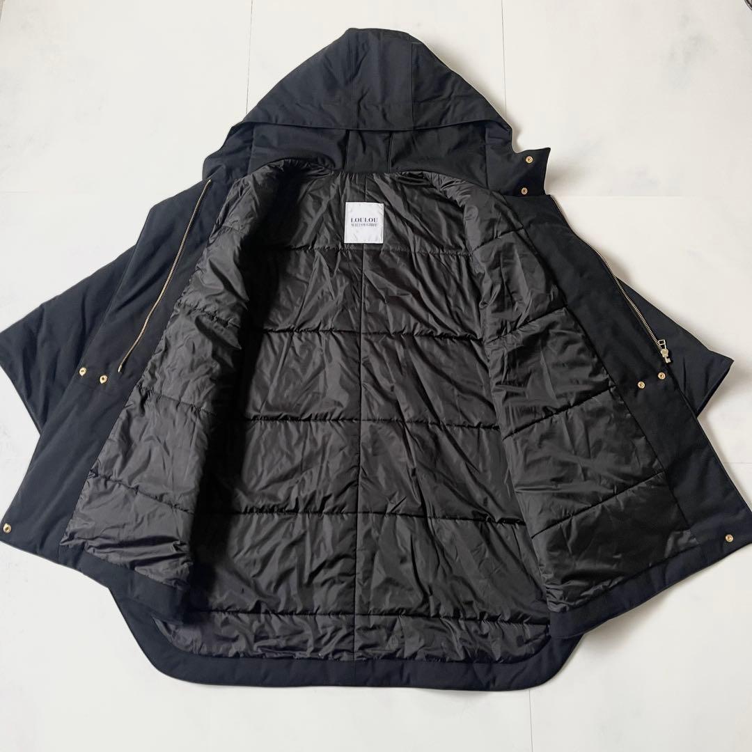 美品 ルルウィルビー アルアバイル 中綿ケープコート ポンチョ 定価82500円