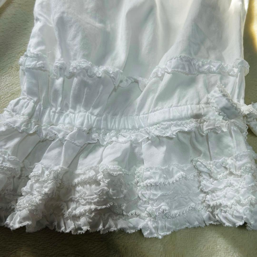 ピンクハウス　ドロワーズ　ピコフリル　リボン　ペチパンツ　白　日本製【P46