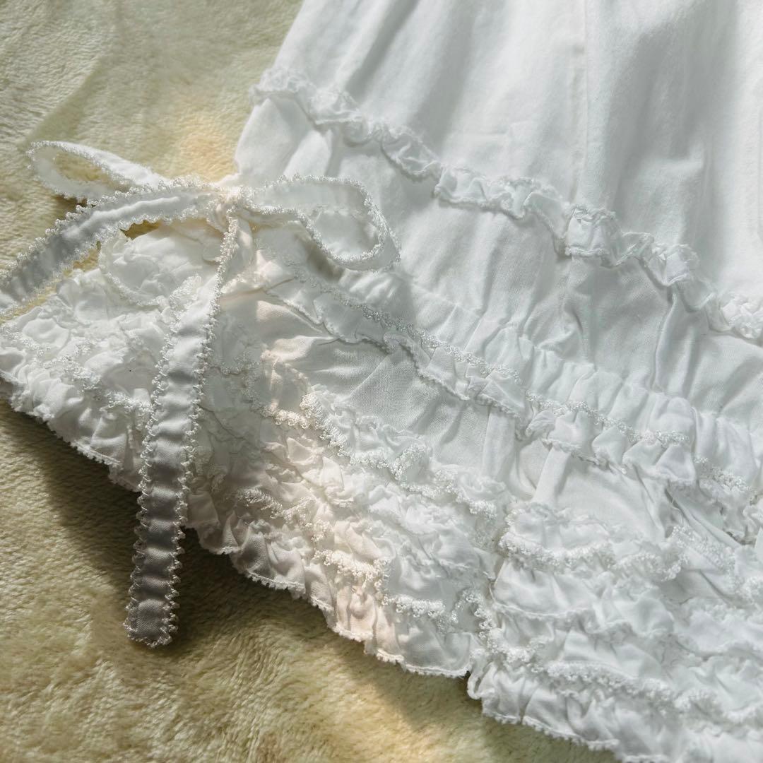 ピンクハウス　ドロワーズ　ピコフリル　リボン　ペチパンツ　白　日本製【P46