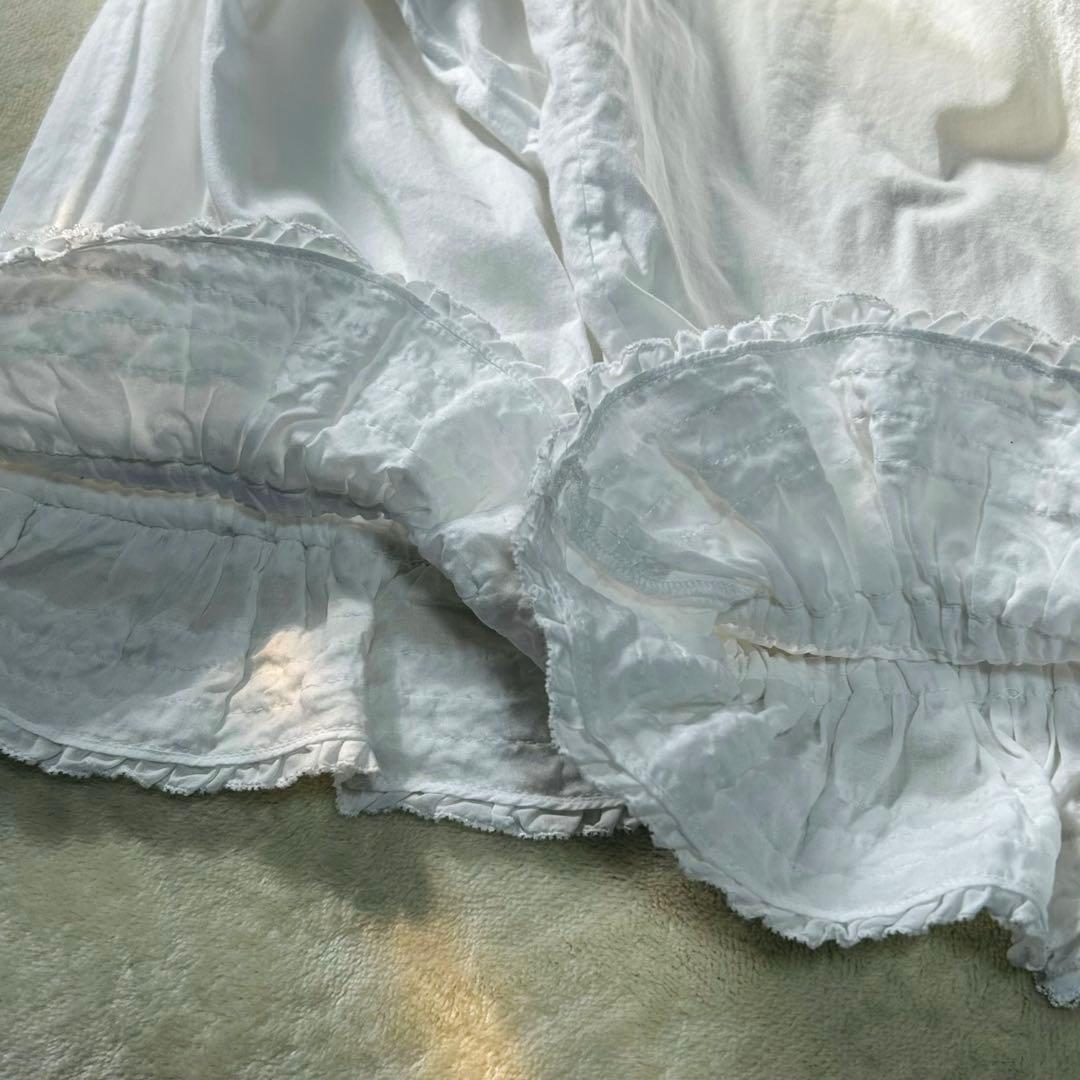 ピンクハウス　ドロワーズ　ピコフリル　リボン　ペチパンツ　白　日本製【P46